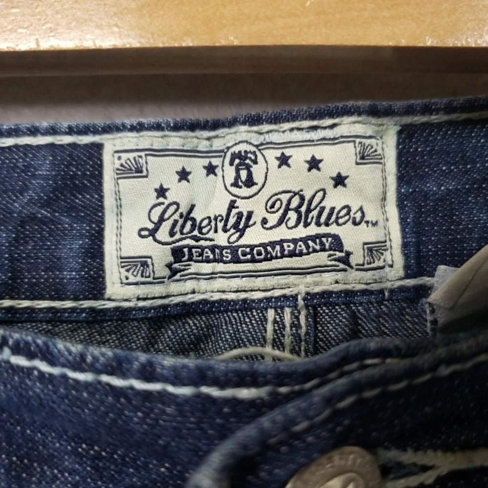 Liberty Blues Mens 42x30 Carpenter Jeans Dark Wash Blue Relaxed Fit Workwear